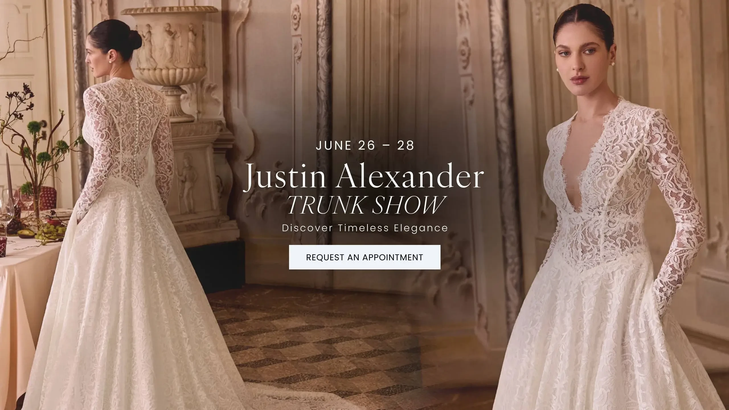 Justin Alexander Trunk Show Desktop Banner