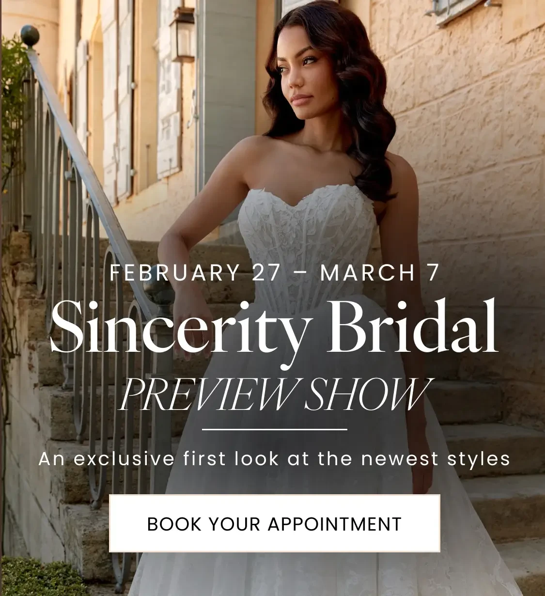 Sincerity Bridal Preview Show Mobile Banner