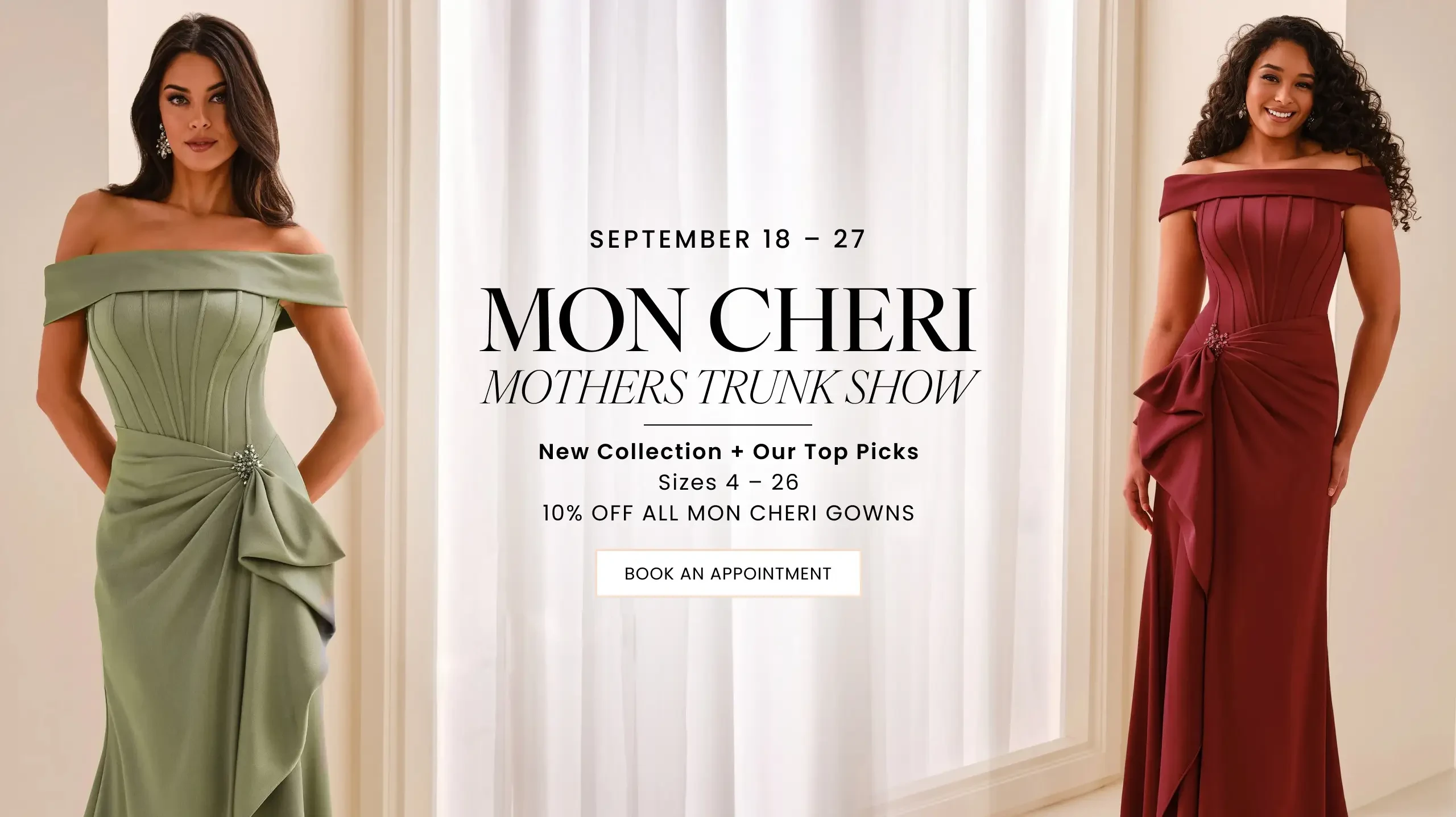 Mon Cheri Mothers Trunk Show Desktop Banner